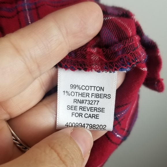 Croft & Barrow Red Plaid 100% Cotton Button Down - Picture 4 of 6